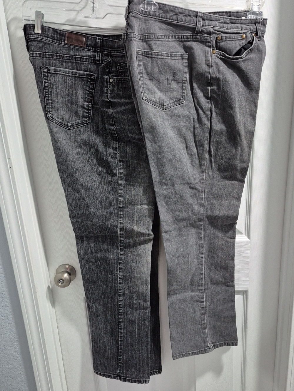 2 Lee Black Denim Jeans with Brown Leather Patch